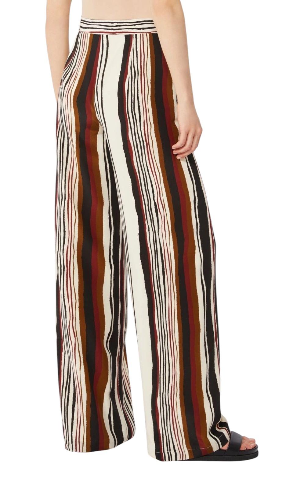 STUDIO Pantalone Studio donna 2616131132600 002 Pagano in crêpe de Chine a righe Mattone rosso<BR/> 2616131132600 002 