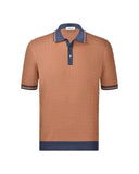 Men's GRAN SASSO polo shirt 5711320625 Orange regular fit braided cotton
