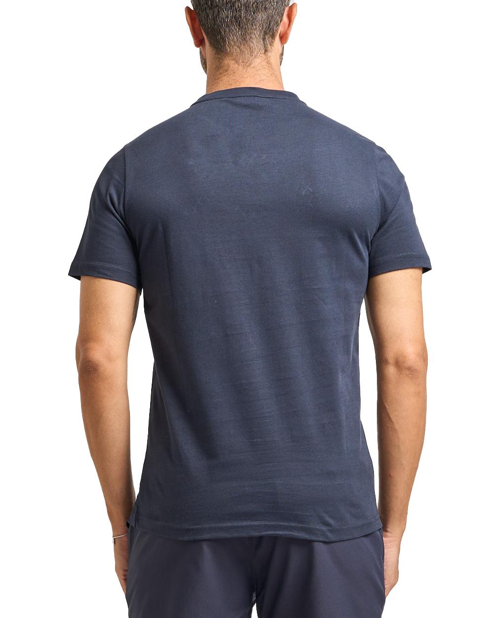 K-WAY T-shirt K-WAY uomo K3136RW Blu vestibilità regular fit girocollo silhouette clean logo discreto sul petto K3136RW K89 