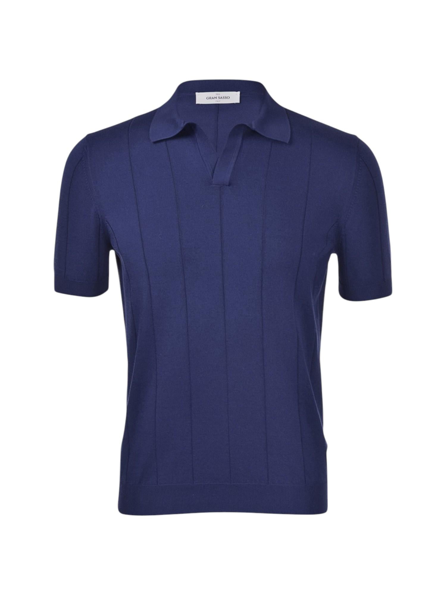 GRAN SASSO Polo GRAN SASSO uomo 5719120660 578 Skipper in maglia di cotone a coste linea Tennis Bluette 5719120660 578 