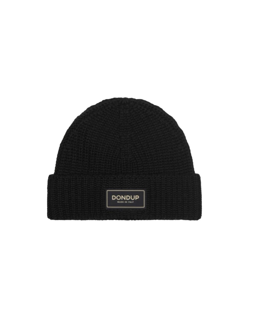 DONDUP Cappello DONDUP uomo UQ06500474UXXX Nero lana tecnica a costa inglese UQ065Y00474UXXX 999 