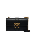 PINKO women's bag LOVE ONE ST CL 105857A0F1 Black leather silk hand adjustable shoulder strap