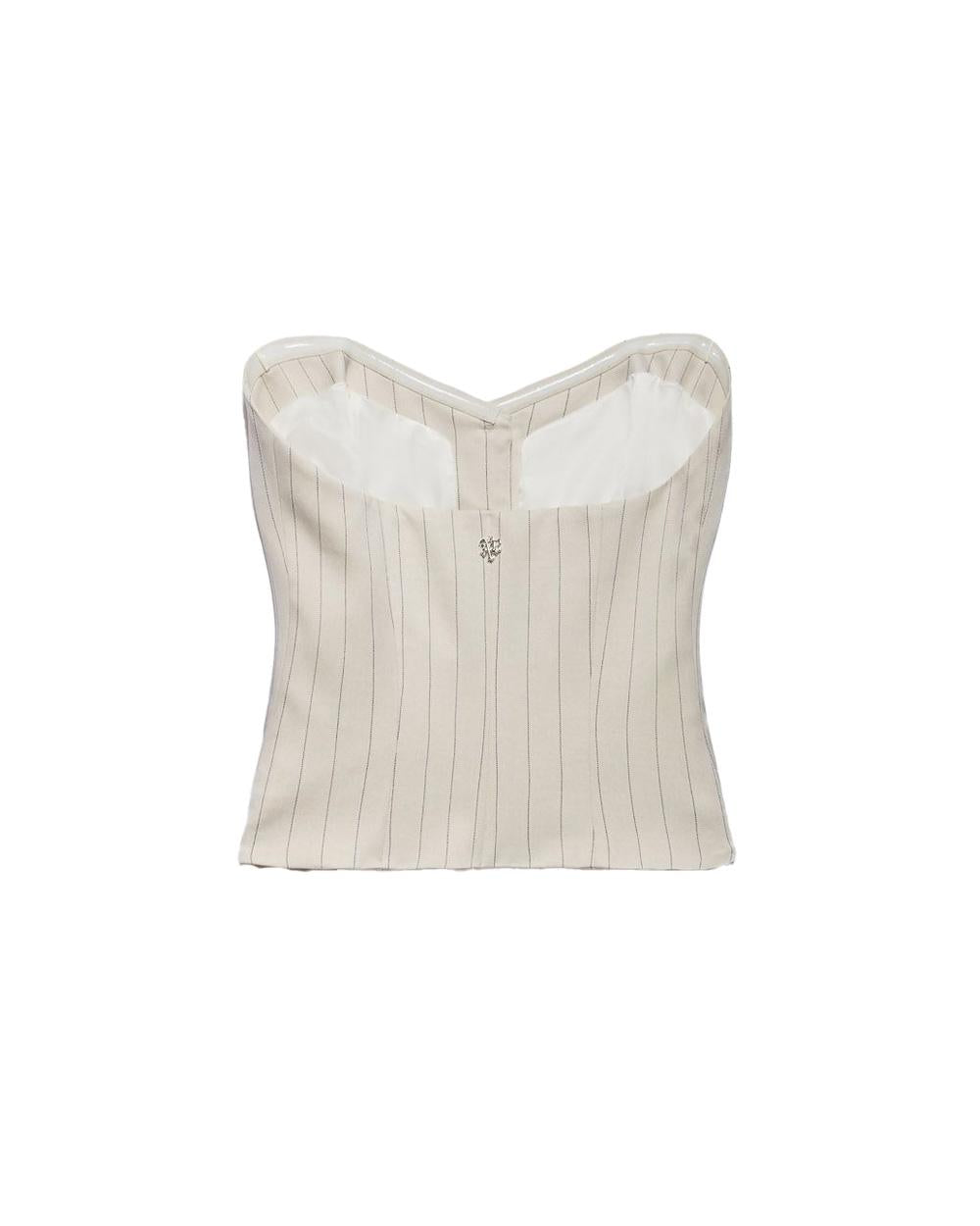 ANIYE  BY Top ANIYE BY IRINA donna 185107 Panna bustier gessato monopetto 185107 02485 