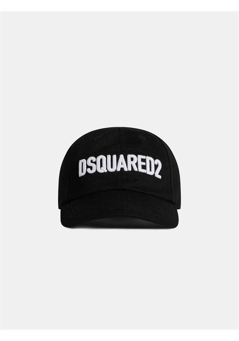 Cappello Dsquared2 uomo BCM066005C00001M063 nero logo ricamato DSQUARED2 | Cappelli | BCM066005C00001M063