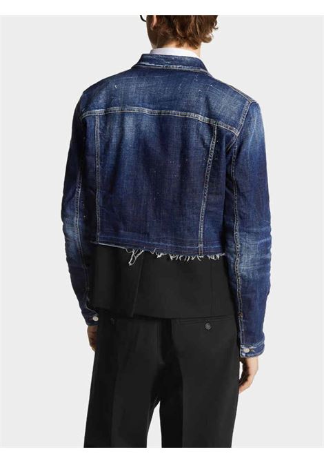 Medium White and Blue Spots Denim Jacket DSQUARED2 | Giubbini | S74AM1513S30664470