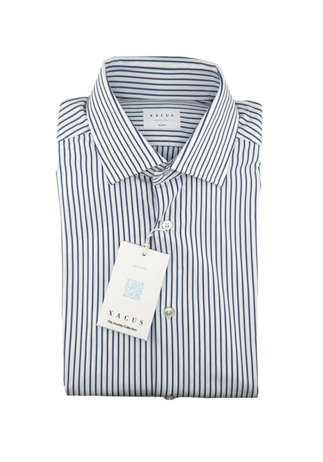 Camicia Xacus uomo 71609ACT531 blu righe collo francese armaturato XACUS | Camicie | 71609ACT531004