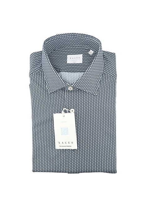 Camicia Xacus uomo ACT53171623 blu fantasia collo francese armaturato XACUS | Camicie | ACT53171623001