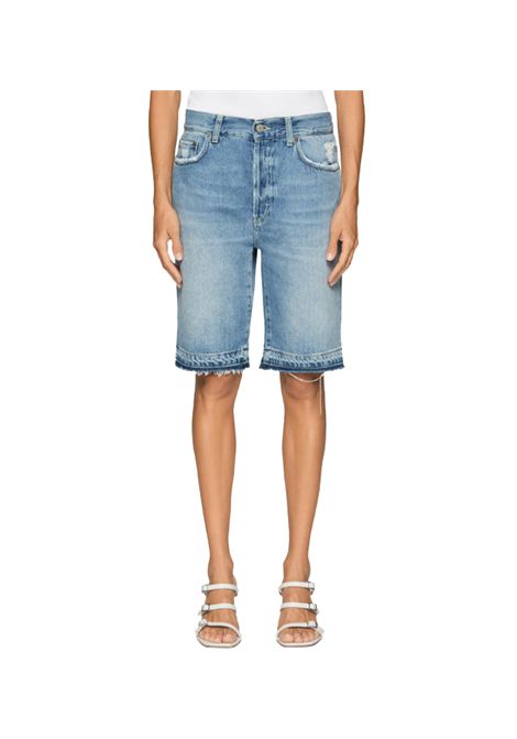 Short Dondup Dade donna DP774DF0290D Denim loose fit orlo rotture cotone DONDUP | Bermuda | DP774DF0290D800