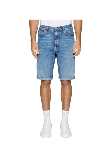 Bermuda Dondup Lenz uomo UP624DFH253U Denim loose fit medio pulito logo DONDUP | Bermuda | UP624DFH253U800