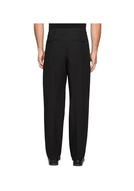 Pantalone Dondup Miles uomo UP669CFK18U Nero loose chino logo pinces  DONDUP | Pantaloni | UP669CFK18U999