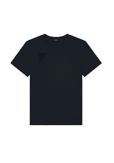 T-shirt Dondup uomo US198 JF0309U blu girocollo regular jersey lettering DONDUP | T-shirt | US198JF0309UIT9890