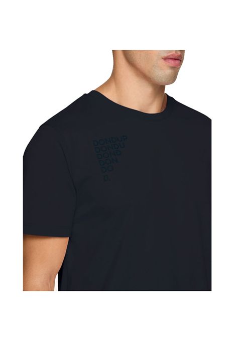 T-shirt Dondup uomo US198 JF0309U blu girocollo regular jersey lettering DONDUP | T-shirt | US198JF0309UIT9890