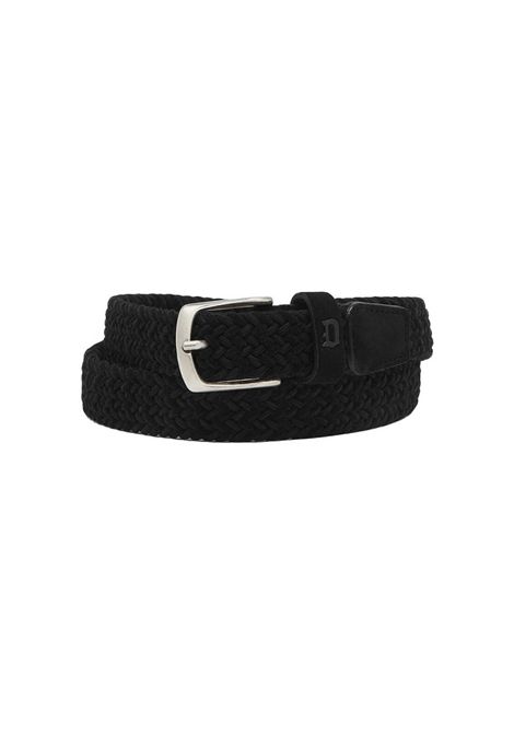 Cintura Dondup uomo XC305PL0596XXX Nera pelle intrecciata logo DONDUP | Cinture | XC305PL0596XXX999
