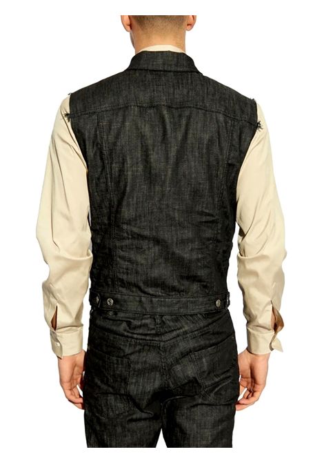 Gilet denim Dsquared2 nero S71FB0488S30357 zip DSQUARED2 | Gilet | S71FB0488S30357900