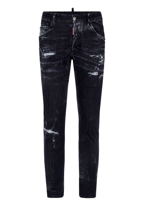Jeans slim in cotone elasticizzato nero S71LB1574S30503 nero effetto schiarito DSQUARED2 | Jeans | S71LB1574S30503900