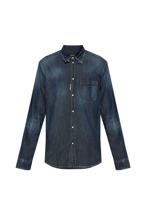 Camicia Dsquared2 uomo S71DM0772S30341 blu DSQUARED2 | Camicie | S71DM0772S30341470