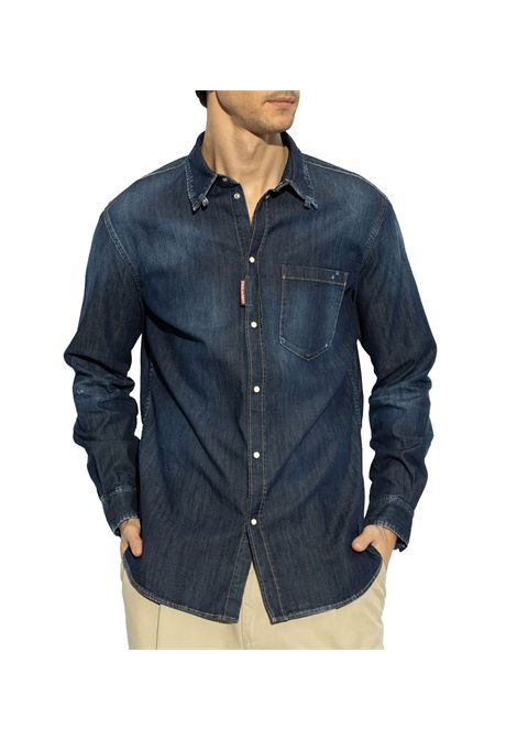 Camicia Dsquared2 uomo S71DM0772S30341 blu DSQUARED2 | Camicie | S71DM0772S30341470