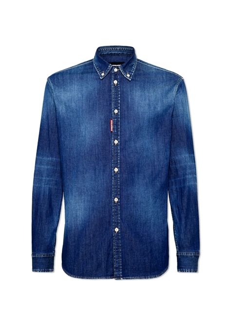 Camicia dsquared2 in denim blu S74DM0905S30341 relax DSQUARED2 | Camicie | S74DM0905S30341470