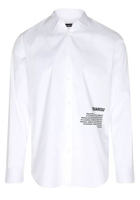 Camicia dsquared2 bianca S74DM0914S44131  dettaglio scritte DSQUARED2 | Camicie | S74DM0914S44131100