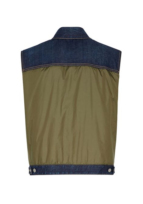 Smanicato Dsquared2 uomo S74FB0336S30664 navy verde militare dark urban wash denim puffer DSQUARED2 | Smanicati | S74FB0336S30664966