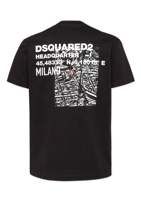 T-shirt Dsquared2 uomo S74GD1338D20020 nera stampa cotone DSQUARED2 | T-shirt | S74GD1338D20020900