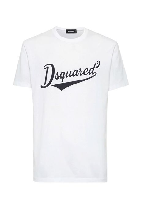 T-shirt Dsquared2 uomo S74GD1394D20020 bianca Cool fit velver logo	 DSQUARED2 | T-shirt | S74GD1394D20020100