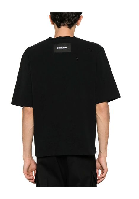 T-shirt Dsquared2 uomo S74GD1408S24583 nera logo posteriore cotone DSQUARED2 | T-shirt | S74GD1408S24589900
