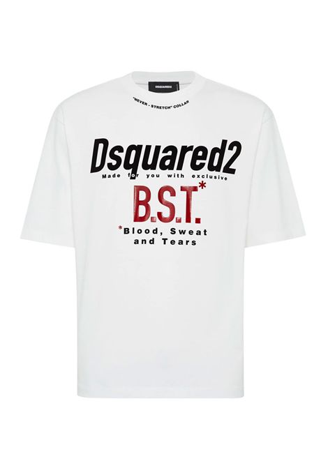 T-shirt Dsquared2 uomo S74GD1410D20033 bianca loose fit blood sweat tears DSQUARED2 | T-shirt | S74GD1410D20033100