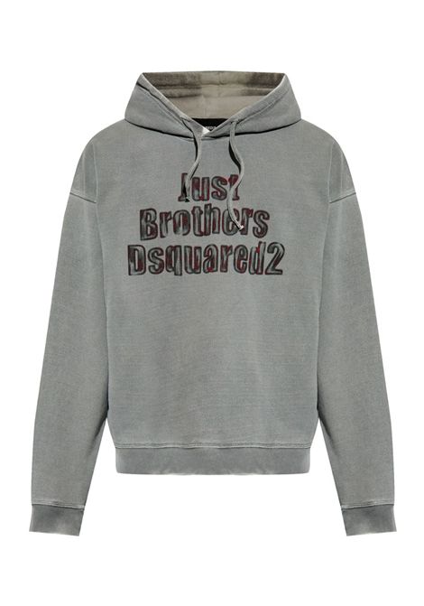 Felpa Dsquared2 uomo S74GU0858S25599 grigia loose fit  DSQUARED2 | Felpe | S74GU0858S25599815