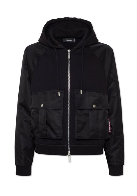 Giubbino Dsquared2 uomo S74HG0171S25516 nera cropped relax fit utility DSQUARED2 | Felpe | S74HG0171S25516900