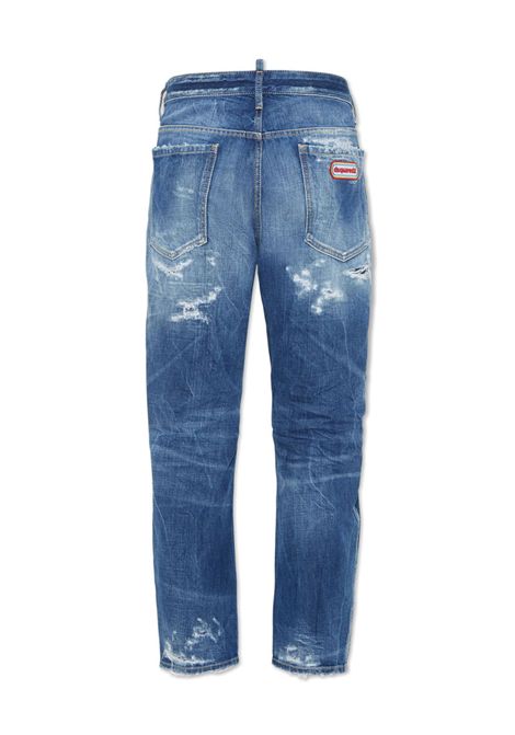 Jeans Dsquared2 uomo S74LB1650S30309 blu medium super ripped wash bro  DSQUARED2 | Jeans | S74LB1650S30309470