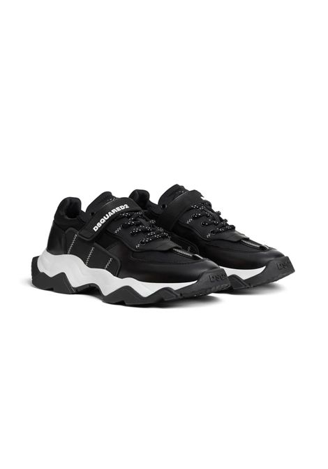 Sneakers Dsquared2 uomo SNM041524903914 nera wave lacci strappo DSQUARED2 | Sneakers | SNM041524903914M063