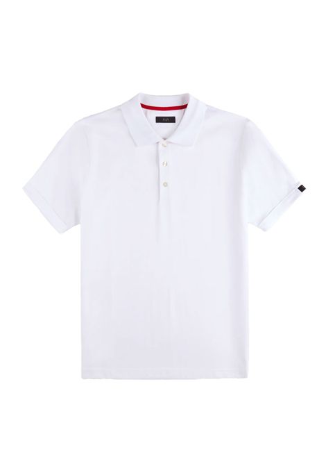 Polo Fay uomo NPMB2501340UCXB bianca jersey melange FAY | Polo | NPMB2501340UCXB001