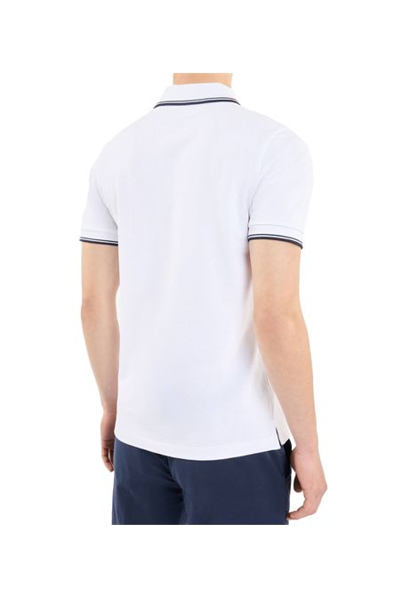 Polo Fay uomo  NPMB250140STDWB bianca in cotone stretch bordini FAY | Polo | NPMB250140STDWB001