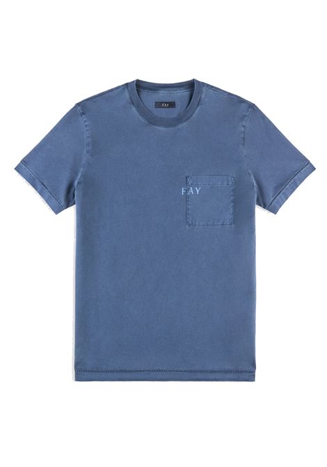 T-shirt Fay uomo NPMB350132TUY1U blu in jersey FAY | T-shirt | NPMB350132TUY1U811