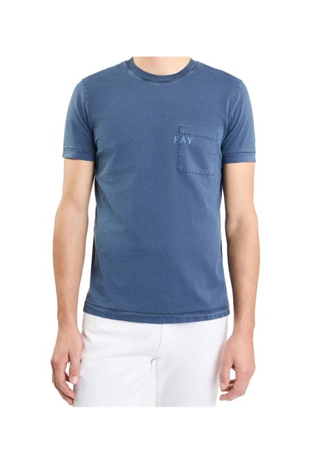 T-shirt Fay uomo NPMB350132TUY1U blu in jersey FAY | T-shirt | NPMB350132TUY1U811