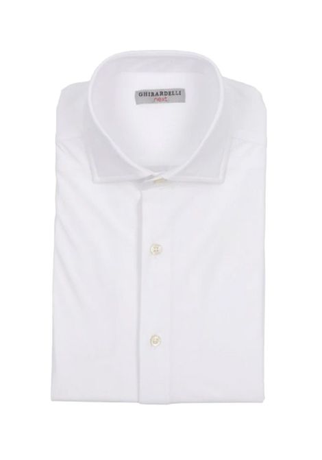 Camicia Ghirardelli donna B878FR064 Bianca colletto classico vestibilità slim bottoni eleganti e resistenti fondo arrotondato Ghirardelli | Camicie | B878FR06401