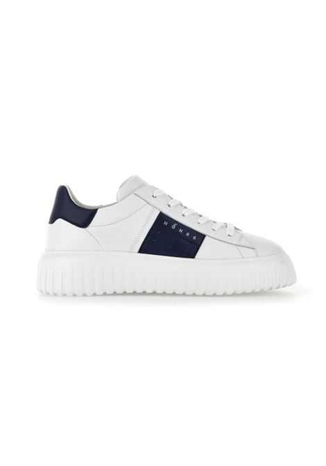Sneakers Hogan uomo H-stripes HXM6450FO70LE9140A bianca indaco HOGAN | Sneakers | HXM6450FO70LE9140A