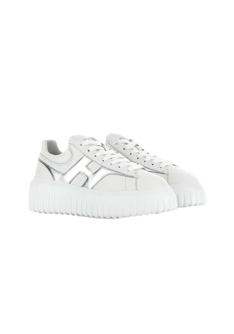 Sneakers Hogan donna H-stripes HXW6450FE91LE90351 bianche argento  HOGAN | Sneakers | HXW6450FE91NCS0351