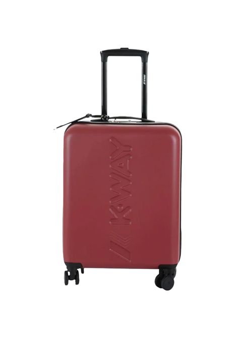 Trolley K-Way Carrello Piccolo K11416W Rosso unisex stampa logo ruote lucchetto abs K-WAY | Trolley | K11416WL37