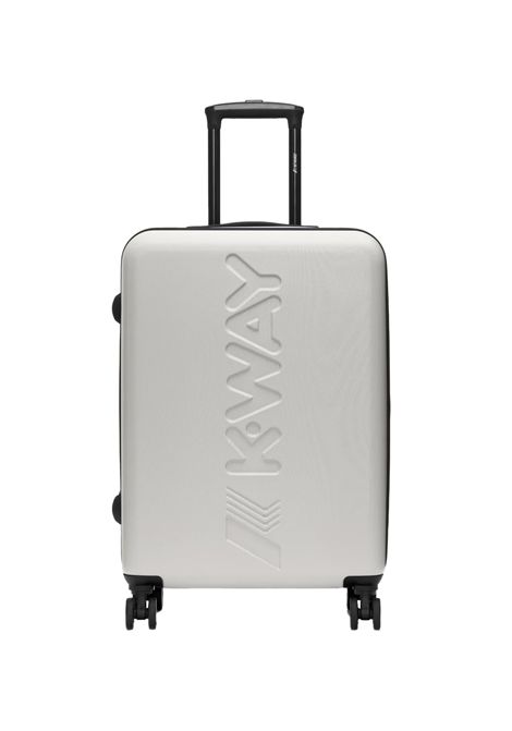 Trolley K-Way Carrello Medio K11417W Beige unisex logo stampa ruote lucchetto abs K-WAY | Trolley | K11417WL35
