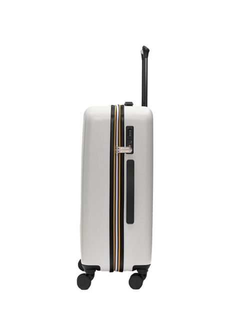 Trolley K-Way Carrello Medio K11417W Beige unisex logo stampa ruote lucchetto abs K-WAY | Trolley | K11417WL35