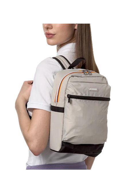 Zaino K-Way Small Laon K3122TW Beige nylon poliestere unisex tasca K-WAY | Zaini | K3122TW634