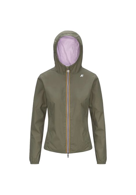 Giubbino K-way donna K41317W B0W LILY PLUS 2 REVERSIBLE lilla verde cappuccio K-WAY | Giubbini | K41317WB0W