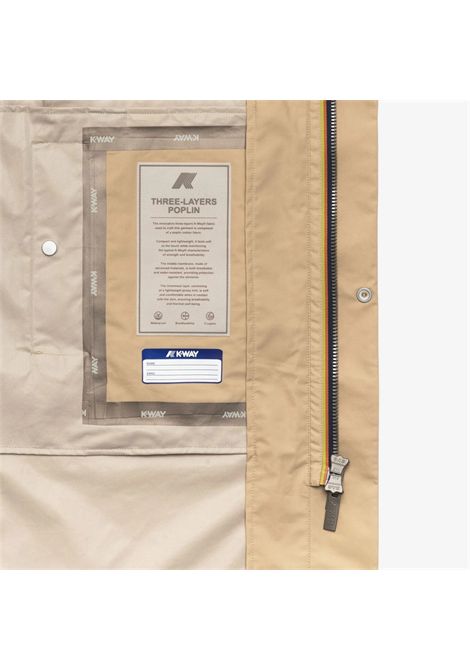 Giubbino K-way uomo K4131TW AZI Poir beige a tre quarti K-WAY | Giubbini | K4131TWAZI