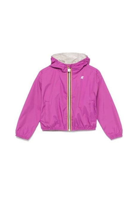 Giubbino K-way bambina K41337WR AZN Laurette double fuxia beige reversibile K-WAY | Giubbini | K41337WRAZN