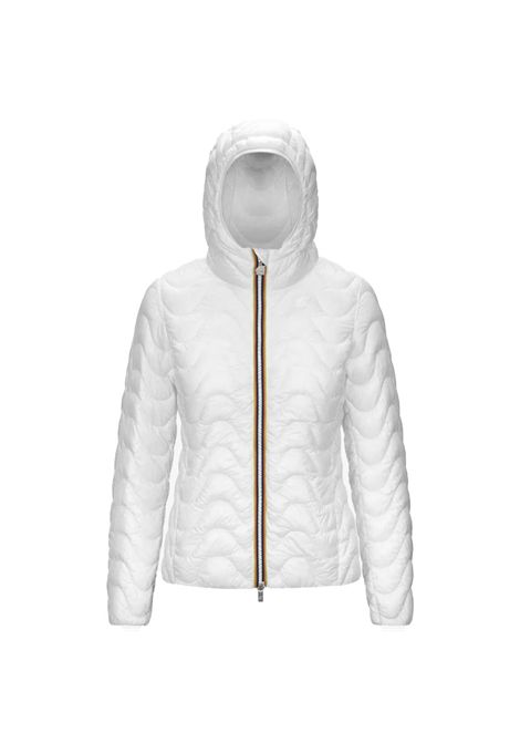 Giubbino K-way donna K5126IW 001 LILY QUILTED WARM  bianco trapuntato cappuccio K-WAY | Giubbini | K5126IW001