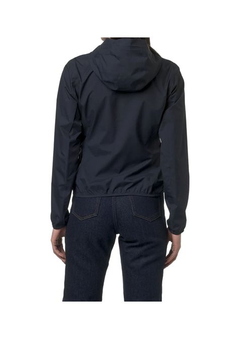 Giubbino K-way donna K5127LW K89 LILY STRETCH DOT blu delpthscuro logato cappuccio K-WAY | Giubbini | K5127LWK89