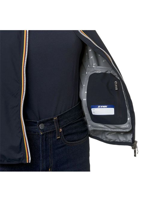 Giubbino K-way donna K5127LW K89 LILY STRETCH DOT blu delpthscuro logato cappuccio K-WAY | Giubbini | K5127LWK89
