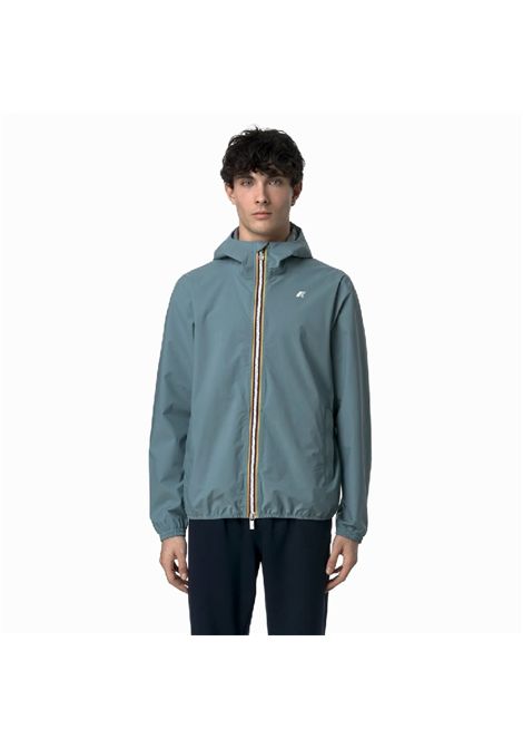 Giubbino K-way uomo K5127QW Jack stretch dot verde iron cappuccio K-WAY | Giubbini | K5127QWH04